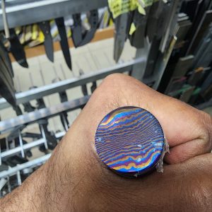 Damascus Titanium Rod - 25mm Diameter