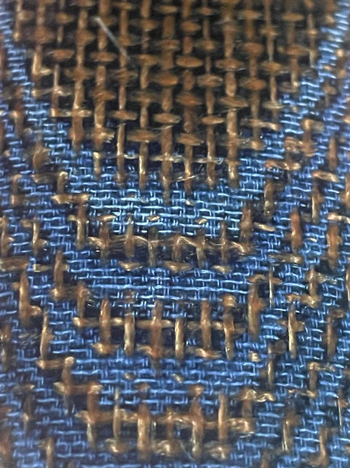 Current Composites - Burlap Micarta - Burlap w Blue Canvas Micarta- "Kamari" - Image 2