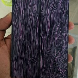 G10 Damascus - Fine pattern Purple - Set of scales