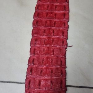 Crocodile Back Strap Leather - Red