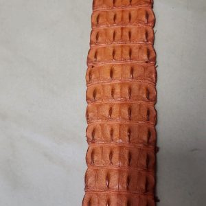 Crocodile Back Strap Leather - Orange