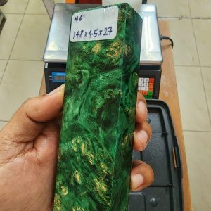 Amboyna Burl Block - 6 - Dyed and Stabilised