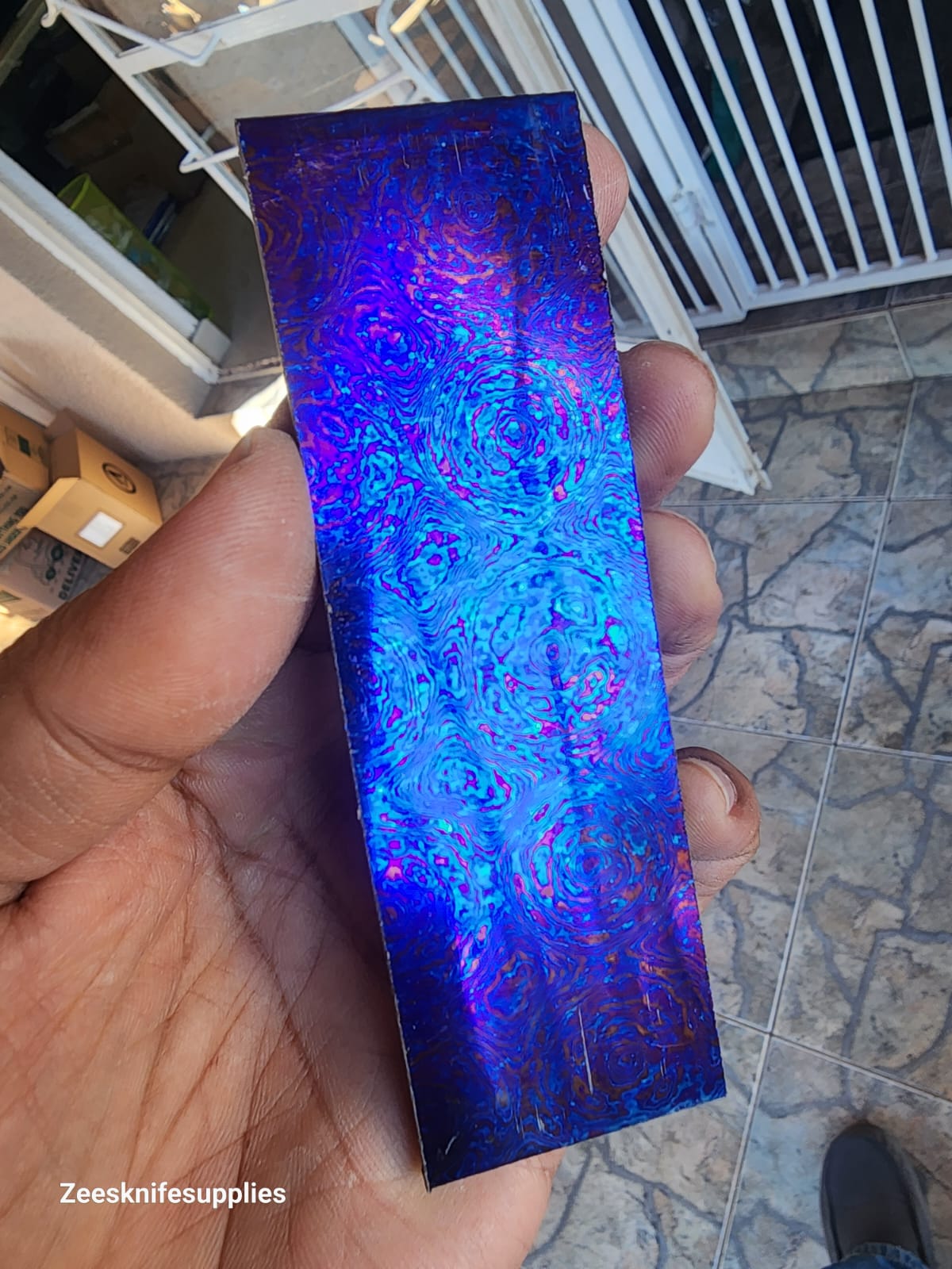Titanium Damascus - Bulls eye Pattern - Slight Taper