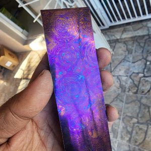 Alternative view of Titanium Damascus - Bulls eye Pattern - Slight Taper