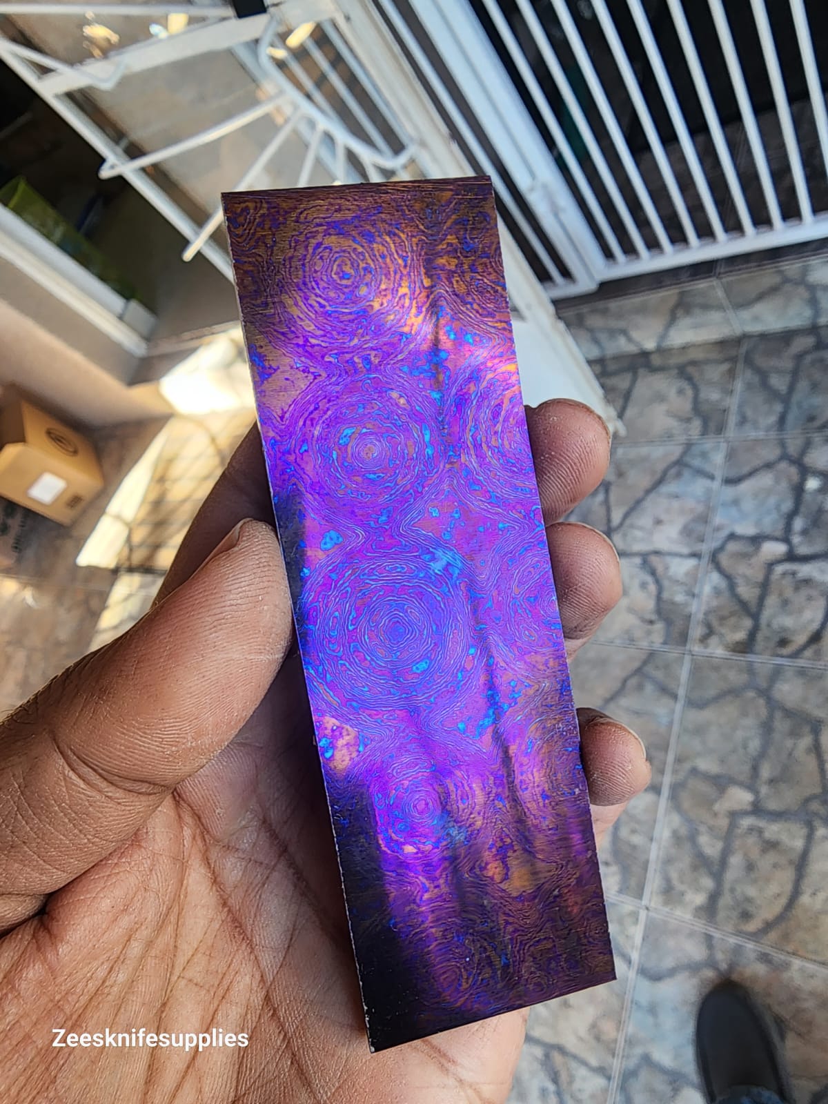 Titanium Damascus - Bulls eye Pattern - Slight Taper - Image 2