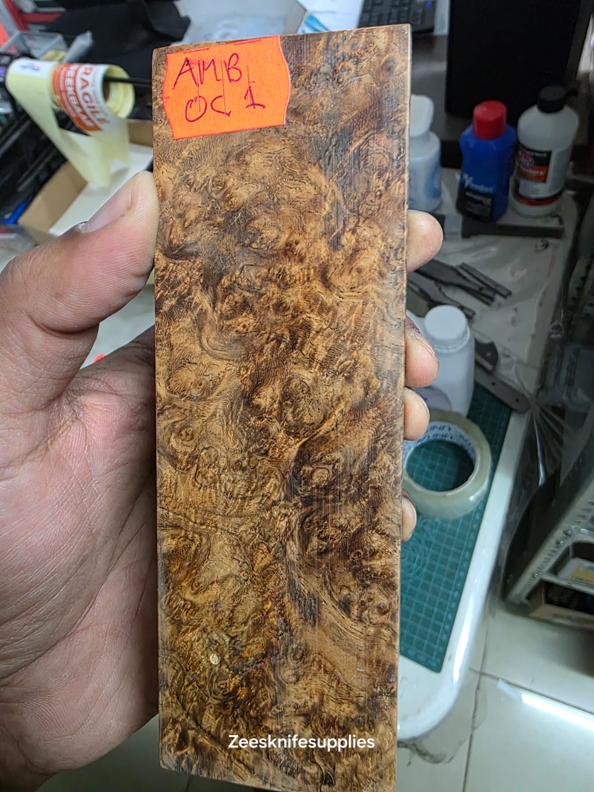 Amboyna Burl Block - A M B - O C 1 - Large Block
