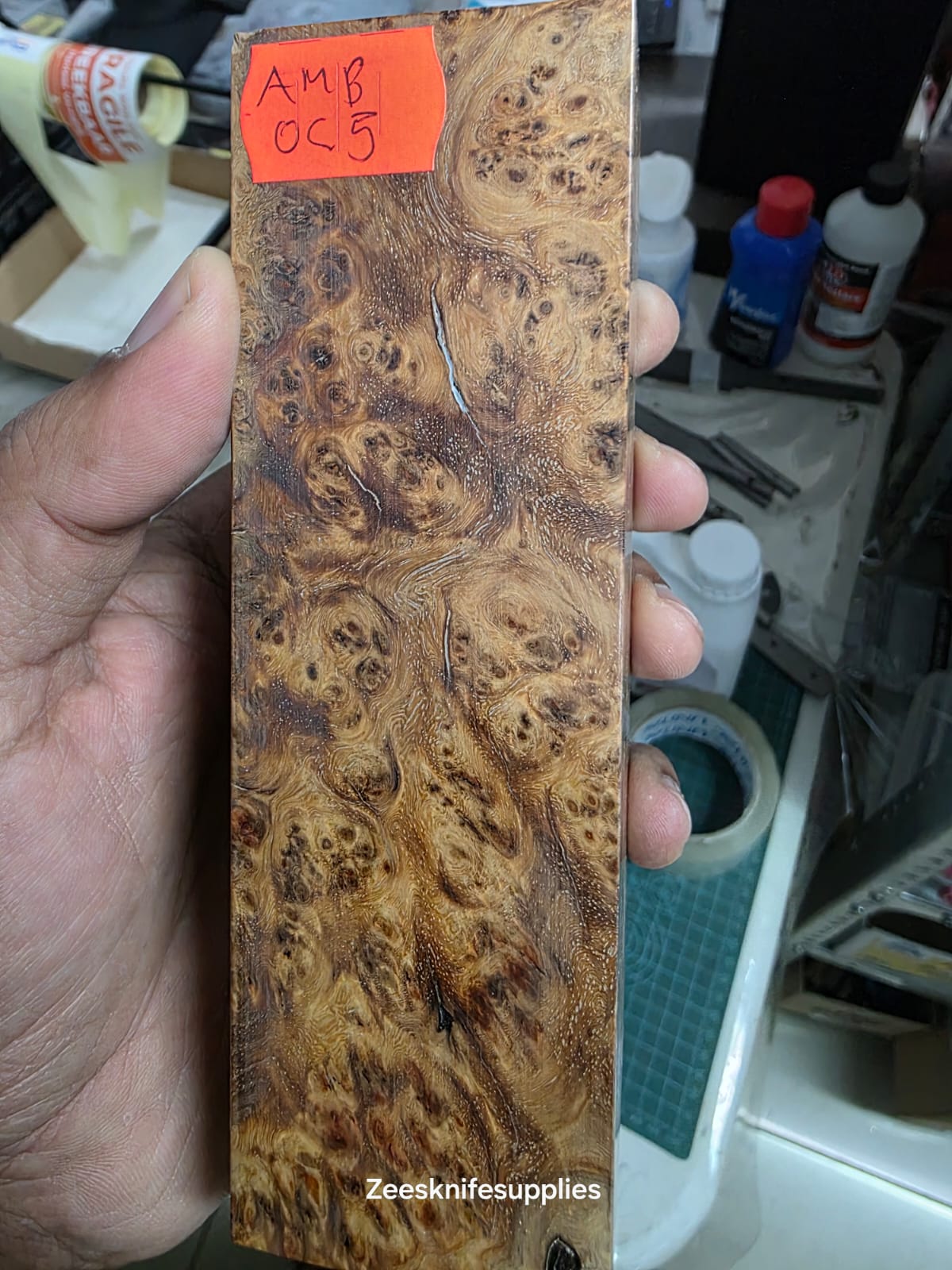 Amboyna Burl Block - A M B - O C 5 - Large Block