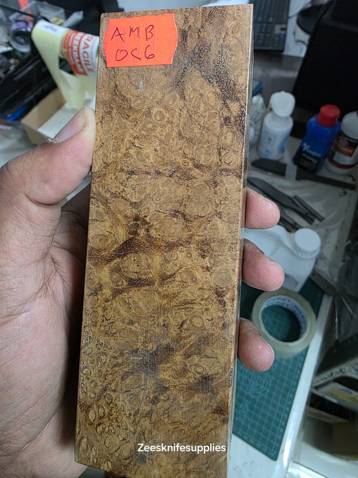 Amboyna Burl Block - A M B - O C 6 - Large Block