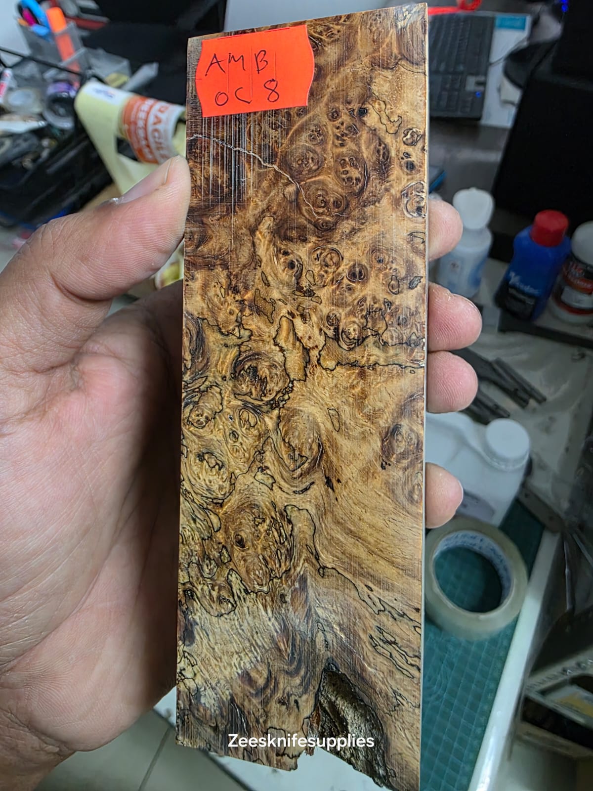Amboyna Burl Block - A M B - O C 8 - Large Block